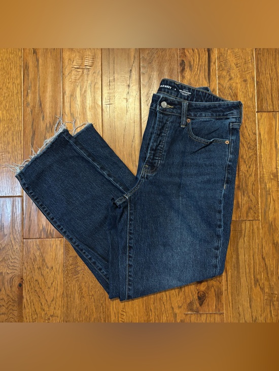 Old Navy Denim - Old Navy Dark Blue High-Rise Straight Jeans